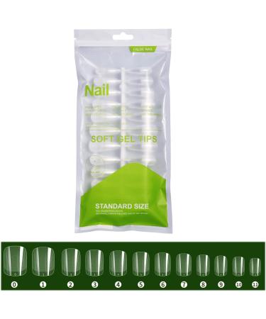 FEIlei Long Coffin Fakes Nail Tips Acrylic Press on Nails Clear Artificial False Nails - Buy Online on GoSupps.com