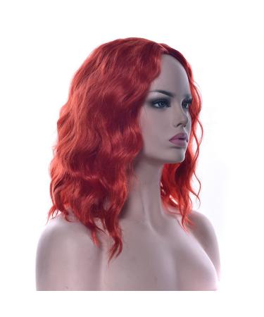 Fouriding Short Curly Wave Bob Wig for Women - Red Halloween Cosplay Anime Costume - Buy Online on GoSupps.com