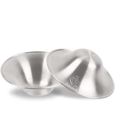 Boboduck The Original Silver Nursing Cups - Nipple Shields for Nursing Newborn, Newborn Breastfeeding Must Haves for Soothe and Protect Your Nursing Nipples - Trilaminate 999 Silver (Regular Size)
