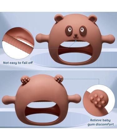 3 Packs Panda Baby Teething Toys for Babies 3 Months+ Silicone Baby Never Drop Teething Toys Anti Dropping Wearable Teething Mittens Baby Teether Baby Chew Toys for Babies Sucking Needs - Buy Online on GoSupps.com