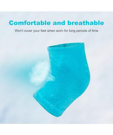 Moisturizing Heel Socks 2 Pairs Gel Lined Fuzzy Toeless Spa Socks Skin Softening Footcare Treatment Socks for Cracked Heels Dry feet Foot calluses Sock (SFDFN001) - Buy Online on GoSupps.com