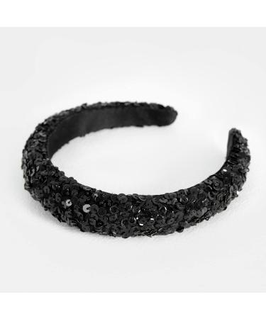 Maya Deluxe Women's Embellished Headband for Ladies Adults Sequin Alice Band Bridal Hair Accessories Bridesmaid Evening Formal Black One Size - Buy Online on GoSupps.com