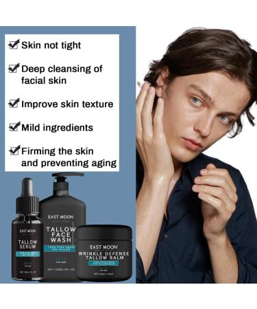 3PCS Skin Care For Men Tallow Balm Face Moisturizer Tallow Balm Skin Care Set for Men - Buy Online on GoSupps.com