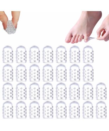 Silicone Anti-Friction Toe Protector Gel Toe Protectors Breathable Toe Covers Soft Clear Toe Covers Guards for Pain Relief Soft Toe Sleeves for Blisters Calluses and Corns Protection(30pcs)