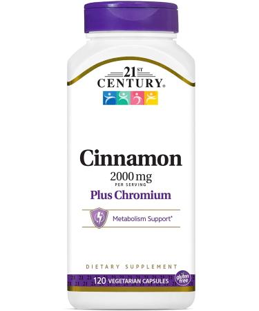 21st Century Cinnamon Plus Chromium Vegetarian Capsules 120 Count (Pack of 2) (3)