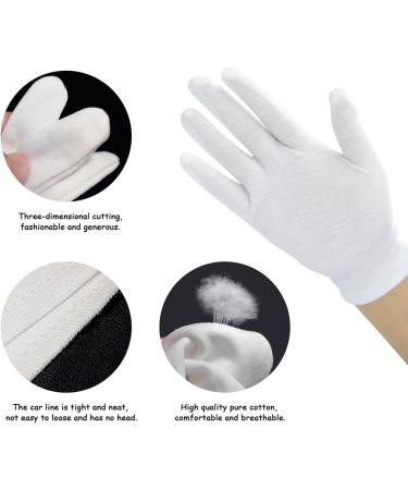 4 White Gloves + 1 Black Glove for Eczema Sensitive Dry Irritated Skin Overnight Hand Cream Lotion Protection Daily Work 100% Cotton Size 9" (5 Pairs) - Buy Online on GoSupps.com