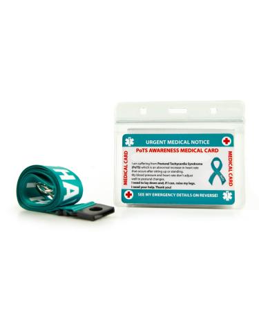 Postural Orthostatic Tachycardia Syndrome Awareness (Pots) Medical Card Pots Card With Writing Panel and Pattern Lanyard Pots Emergency Contact Card (Pots Card & Pots Lanyard) Pots Card & Pots Condition