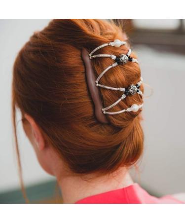 Fliyeong Vintage Beads Elastic Women Gift Lady Hair Styling Double Side Magic Comb Headwear Decor Creative and Useful - Buy Online on GoSupps.com