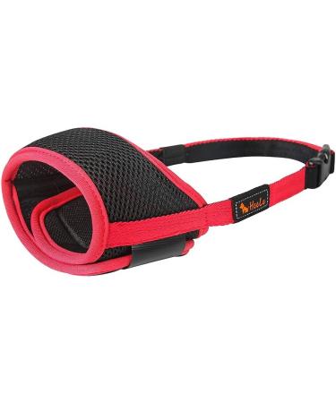 Heele Nylon Dog Muzzle - Adjustable Breathable & Safe for Small to Medium Dogs - Prevents Biting Chewing & Barking (M Red) - Buy Online on GoSupps.com