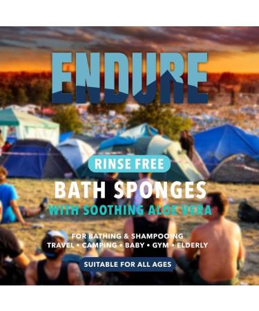 Endure Rinse Free Bath Shower Sponge Wipes - Body Wash Wipes for Bathing - Perfect for Camping Festivals Gym & Travel - Dry Wipes with Gentle Cleansing Soap. Just add Water. Twin Pack (25 Per Pack) 25 count (Pack of 2) - Buy Online on GoSupps.com
