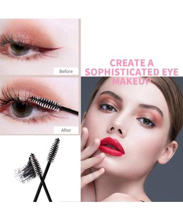 Buy MSQ 50-Piece Black Eyelash Brushes | Disposable Cosmetics Brush for Eyelashes & Eyebrows | Perfect for Beauty Salons & Home Use - Buy Online on GoSupps.com