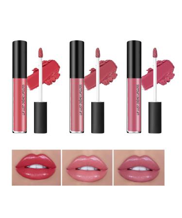 HASAIKA® Lip Gloss Set, Moisturizing Lip Gloss, Nourishing Hydrating Water-Resistant Long-Lasting Lip Makeup for Women (3 Colors)
