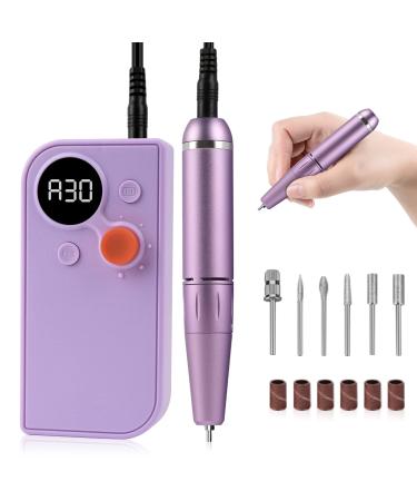 Professional Nail Drill Machine 30000 RPM  Portable Rechargeable Electric Nail File for Acrylic Gel Nails Shape Carve Polish  Manicure Pedicure Set for Home Salon