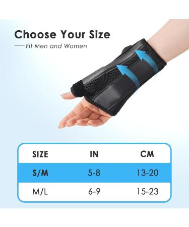 Wrist Brace for Carpal Tunnel | Adjustable Thumb Brace for Right Hand | Pain Relief for De Quervain's Tendonitis & Arthritis | Small/Medium for Men & Women - Buy Online on GoSupps.com