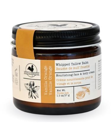 Hearth and Homestead: Handmade Whipped Tallow Balm (Vanilla Orange) - Organic Body Butter with Infused Olive Oil for Eczema Rosacea Baby - 1.3 oz - Buy Online on GoSupps.com