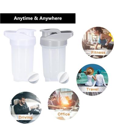 YayoNung 300ml Protein Shaker Bottle - Leak-Proof BPA-Free | Fitness Mixer for Creamy Whey Protein Shakes (Gray & White) | 2PCs - Buy Online on GoSupps.com