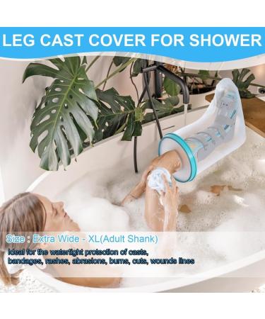 Besuso 1 Piece Waterproof Leg Cast Cover for Shower Adult Reusable Shower Boot Cover for Leg Foot Ankle - Buy Online on GoSupps.com
