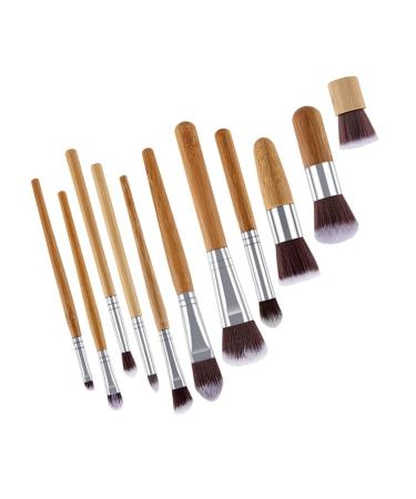 Professional 11-Piece Bamboo Handle Makeup Brush Set | Premium Cosmetic Beauty Tools for Flawless Application - International Shipping Available - Buy Online on GoSupps.com