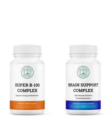 2nd Springs Energy & Cognitive Support Bundle: Super B-100 + Brain Support Formula