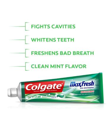 Colgate Max Fresh Whitening Toothpaste with Breath Strips - Limited Edition Clean Mint 6oz (Pack of 4) - Buy Online on GoSupps.com
