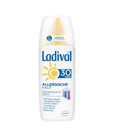 Ladival allergic skin sunscreen spray LSF 30- perfume-free sun spray for allergy sufferers- without color and preservatives waterproof- 1 x 150 ml - Buy Online on GoSupps.com