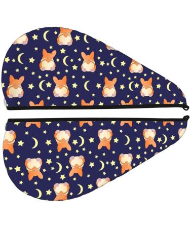 Hair Towel Wrap - Quick Drying Towel Turban with Button | Corgi Design | Perfect for All Hair Types - Buy Online on GoSupps.com