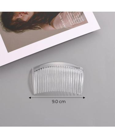 HD Novelty Set of 4 Plain Hair Combs Slides 9cm French Side Combs Plastic Twist Comb Strong Hold Hair Clips Accessories for Girls Women (Clear) - Buy Online on GoSupps.com