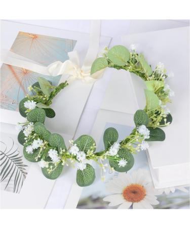 IWOWHERO Floral Headband Bride Flower Green Floral Headpiece Flower Headwear Guirnaldas Para Vintage Newspaper Wallpaper Wedding Flower Crown Wedding Garland Tiara Travel Iron Flowers Hair - Buy Online on GoSupps.com