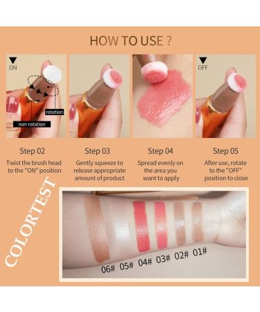 Liquid Blush Beauty Wand - Contouring Highlighter Bronzer Stick for Long Lasting Smooth Matte Finish - Lightweight Blendable Cream Stick (3Blush) - Buy Online on GoSupps.com
