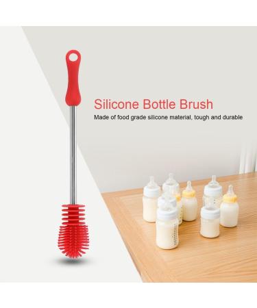 Bottle Brush Food Grade Silicone Narrow Mouth Bottle Brush Kitchen Cleaner House Washing Tools with Non-Slip Handle - Buy Online on GoSupps.com
