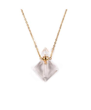 YGLINE Healing Crystal Necklace Perfume Diffuser Neckalce for Women Unique Present