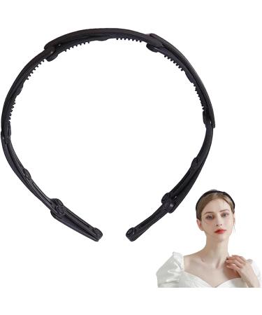 Portable Folded Hair Bands Adjustable Headband Multipurpose Telescopic Hairband Hair Clips for Women Girl Washing Makeup Travel Outdoor Fashion Hair Accessories Black - Buy Online on GoSupps.com