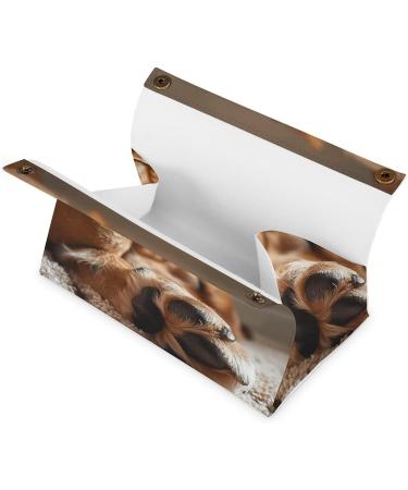 Tissue Box Cover Tissue Box Holder Brown Dog Hand Print Tissue Holder Travel Tissue Packs Facial Paper Holder Decorative Holder - Buy Online on GoSupps.com