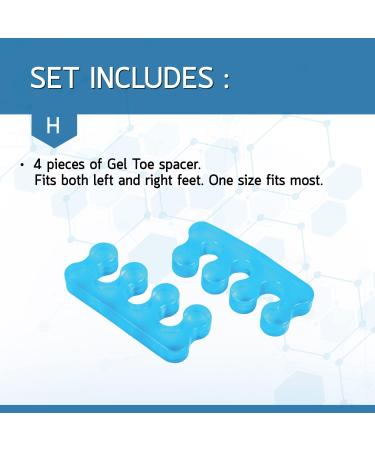 BENNARA Toe Straightener Set - Toe Separator for Pedicure Nail Polish - Toe Spacers for Overlapping Toes, Hammer Toes, and Bunion Pain Relief - One Size Fits Most - 4pc - Buy Online on GoSupps.com