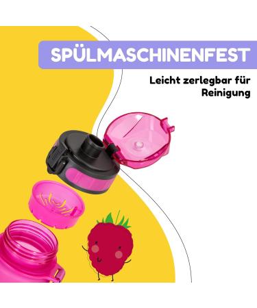 Schmatzfatz 400ml Children s Drinking Bottle - Leak-Proof BPA-Free Flavor-Neutral with Fruit Insert - Perfect for School & Kindergarten - Purple Sun Design - Buy Online on GoSupps.com