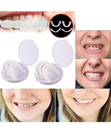 Flipped Warm Veneers Teeth Set - Temporary Artificial False Teeth for Men & Women - Easy Plug-In Top & Bottom 2 Pairs - Buy Online on GoSupps.com
