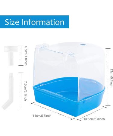 OOTDTY Bird Bath Box - Bird Cage Accessory for Small Birds - Blue Parakeet Bathing Tub with Water Injector - Buy Online on GoSupps.com