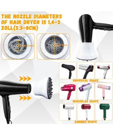 Haomeeduo Universal Hair Dryer Diffuser Attachment for Curly & Wavy Hair - 1.4-3 Inches White - Buy Online on GoSupps.com