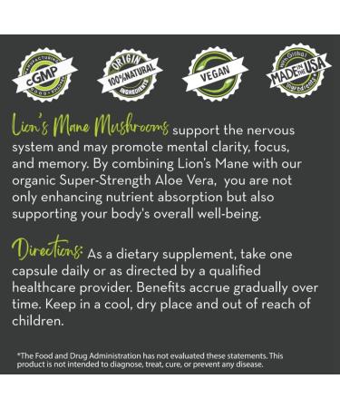 Desert Harvest Lion s Mane Mushroom Supplement - Cognitive Support - 90 Capsules - Buy Online on GoSupps.com