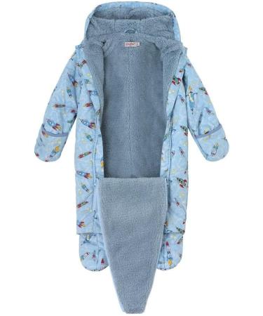 Cath Kidston Baby Cosy Pramsuit Snowsuit Rockets Light Blue 18-24 Months - Buy Online on GoSupps.com