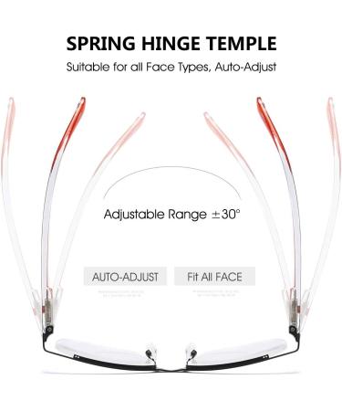 VEVESMUNDO Men's & Women's Reading Glasses - Metal Half Frame 2.5x Diopters 4 Colors Available - Buy Online on GoSupps.com