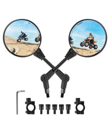 Kemimoto motorcycle mirror E-tested universal motorcycle rear view mirror 8mm 10mm with bracket motorcycle mirror compatible with motorcycle street bike scooter moped bike round