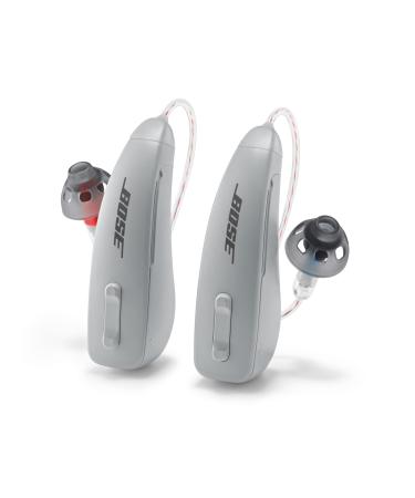 Lexie B1 OTC Hearing Aids Powered by Bose - Bluetooth-enabled Hearing Aids for Adults and Seniors with Invisible Fit and All Day Comfort | Replaceable Batteries, Noise Reduction and Self-Fit Solution (Light Gray)