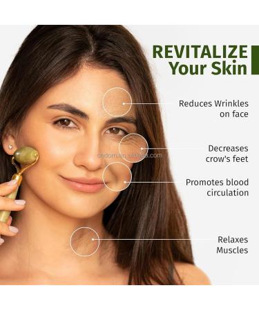 GLOW LUX Jade Roller & Gua Sha Set - Boost Radiance Reduce Puffiness & Enhance Skincare Routine - International Shipping Available - Buy Online on GoSupps.com