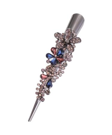FRCOLOR Rhinestone Duckbill Clips for Women Alligator Hair Clips Long Duck Bill Clip Beak Clip Colorful