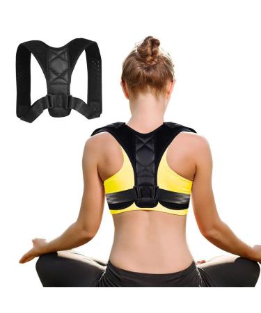 Nanet posture corrector back brace slouching corrector back straightener for men and women Black L