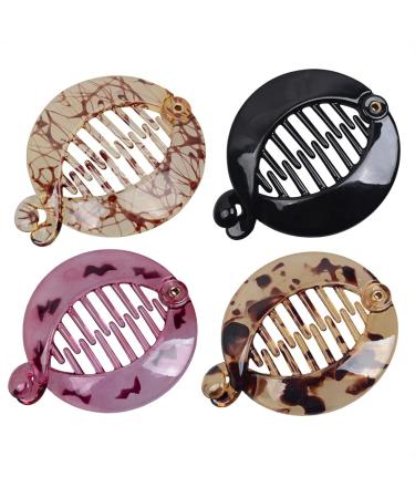 4 pieces of bananas fish hair clips ridge clasp ponytail holder French round banana clips hair accessories for women women girls
