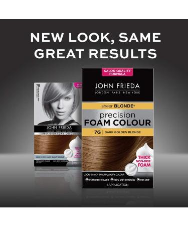 John Frieda Sheer Blonde Precision Foam Colour 7G Dark Golden Blonde Hair Dye for Blonde Hair Non-Drip Permanent Hair Colour 100% Grey Coverage (Pack of 2) Dark Golden Blonde 1 Count (Pack of 2) - Buy Online on GoSupps.com