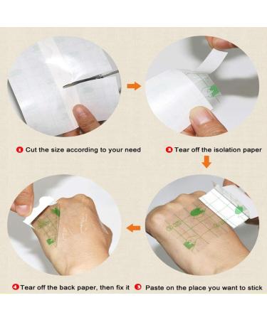 Ewinodon Transparent Stretch Adhesive Tattoo Bandage Roll - Waterproof Dressing Fixer Plaster 4 Inch - Buy Online on GoSupps.com
