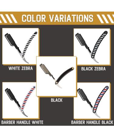 Better Barber Patented Straight Edge Razor for Men - Easy-to-Use Handle with 1+10 Disposable Blades, Durable Black Design - Beard and Hair Shaving Tool - 11 Piece Set - Buy Online on GoSupps.com